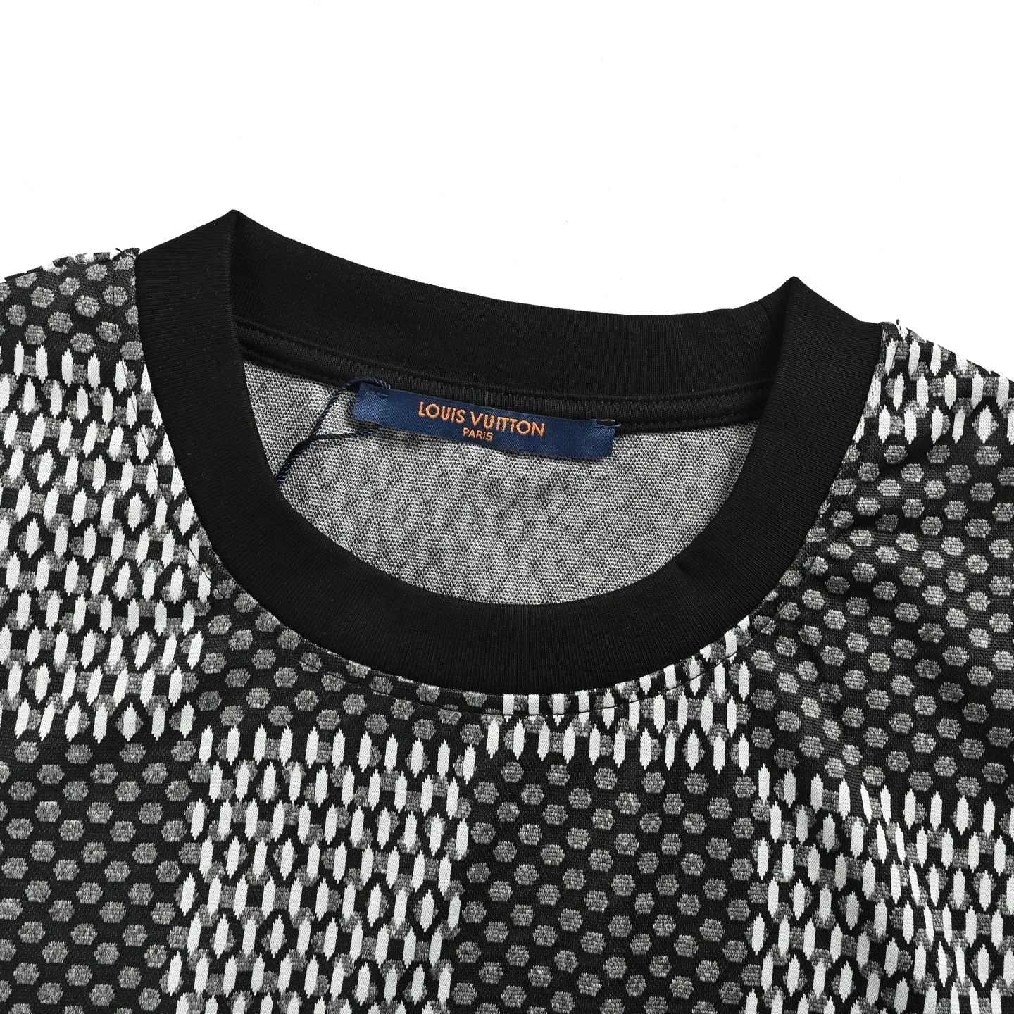 Louis Vuitton/Louis Vuitton rhinestone letter logo checkerboard short sleeves